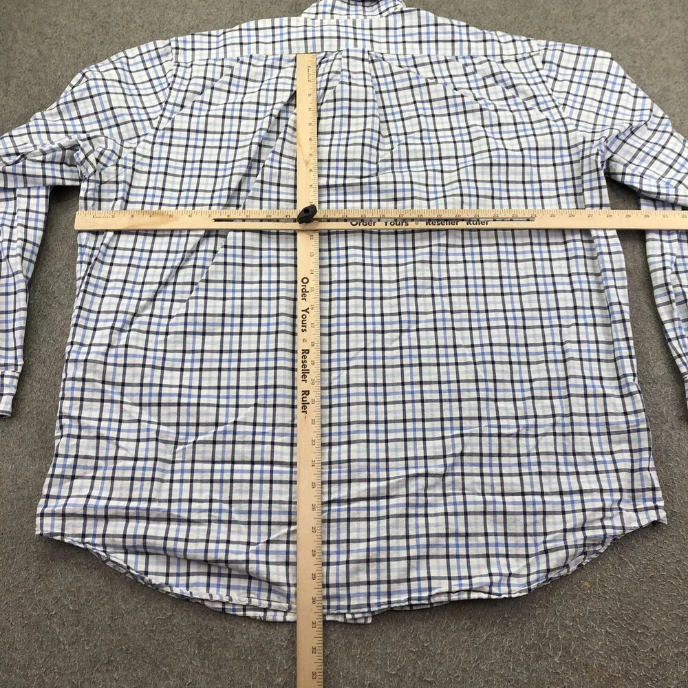 Polo Ralph Lauren Shirt Mens 2XLT Blue Plaid Long Sleeve Button Down Cotton